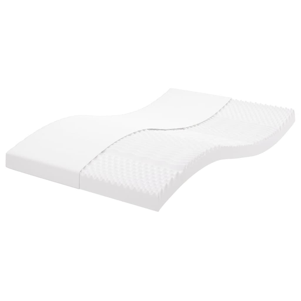 Skummadrass Hvit 140X190 Cm 7-Zone Hardhet 20 Ild