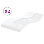 Skummadrasser 2 Stk Hvit 90X190 Cm 7-Zone Hardhet 20 Ild
