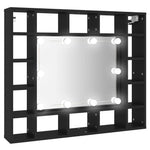 Led Speilskap Svart 91X15X76,5 Cm