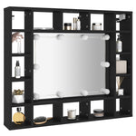 Led Speilskap Svart 91X15X76,5 Cm