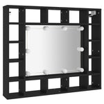 Led Speilskap Svart 91X15X76,5 Cm