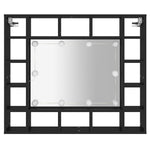 Led Speilskap Svart 91X15X76,5 Cm