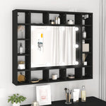 Led Speilskap Svart 91X15X76,5 Cm