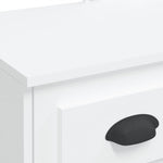 Sminkebord Med Led-Lys Hvit 90X42X132,5 Cm