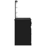 Sminkebord Med Led-Lys Svart 90X42X132,5 Cm