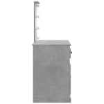 Sminkebord Med Led-Lys Betonggrå 90X42X132,5 Cm