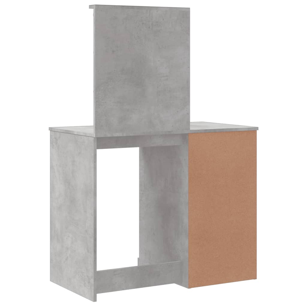 Sminkebord Med Led-Lys Betonggrå 90X42X132,5 Cm