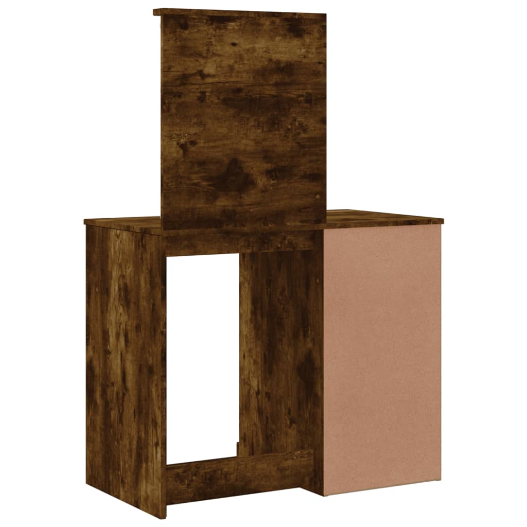 Sminkebord Med Led Røkt Eik 90X42X132,5 Cm