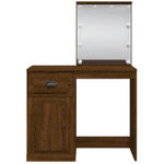 Sminkebord Med Led Brun Eik 90X42X132,5 Cm