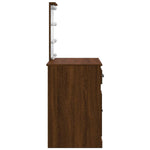 Sminkebord Med Led Brun Eik 90X42X132,5 Cm