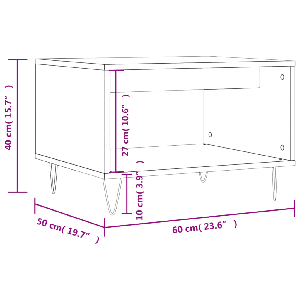 Salongbord Sonoma Eik 60X50X40 Cm Konstruert Tre
