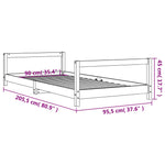 Barnesengeramme Svart 90X200 Cm Heltre Furu