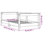Barnesengeramme Hvit 70X140 Cm Heltre Furu