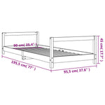 Barnesengeramme Hvit 90X190 Cm Heltre Furu