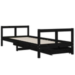 Barnesengeramme Med Skuffer Svart 80X200 Cm Heltre Furu