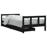 Barnesengeramme Med Skuffer Svart 90X200 Cm Heltre Furu