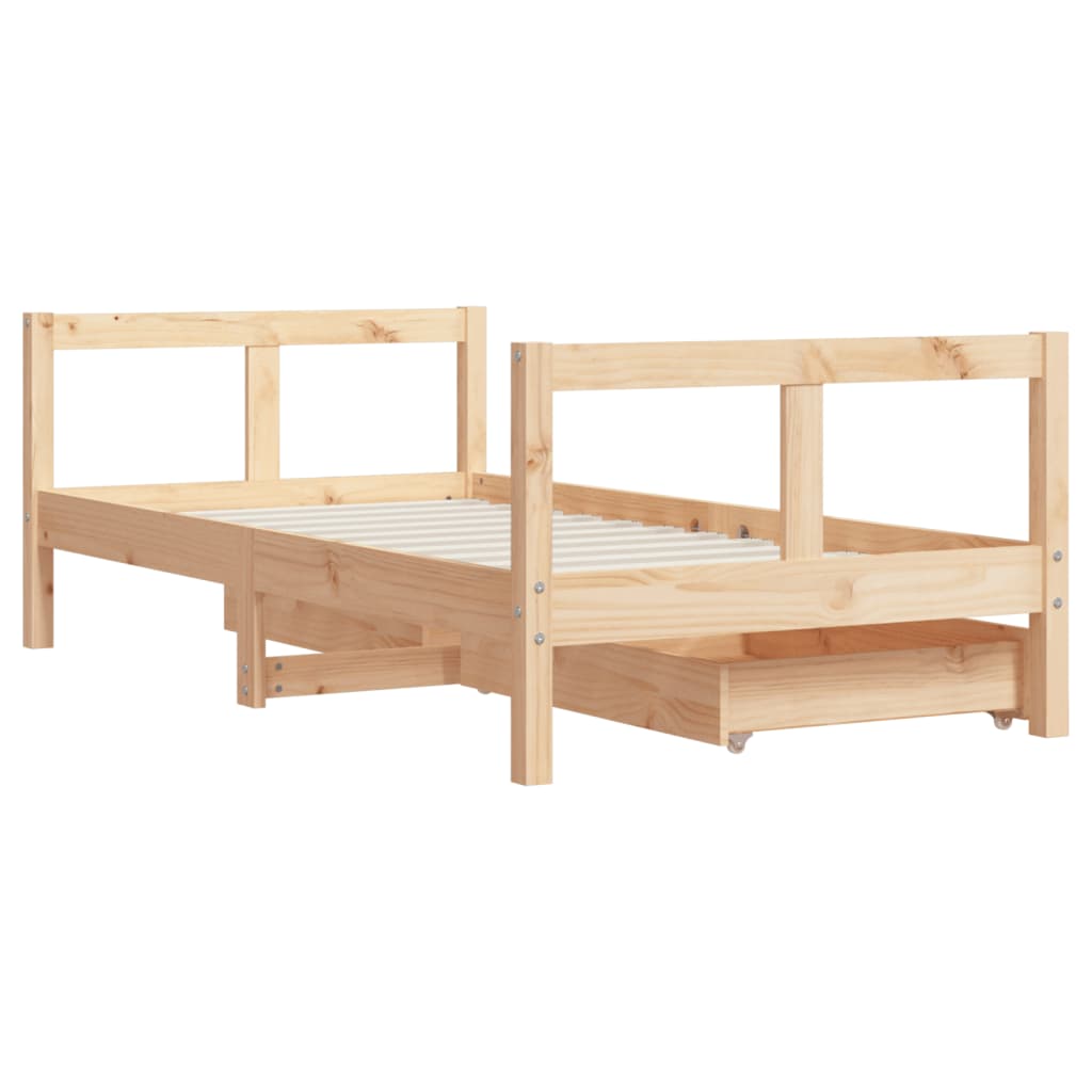 Barnesengeramme Med Skuffer 80X160 Cm Heltre Furu
