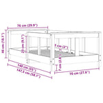 Barnesengeramme Hvit 70X140 Cm Heltre Furu