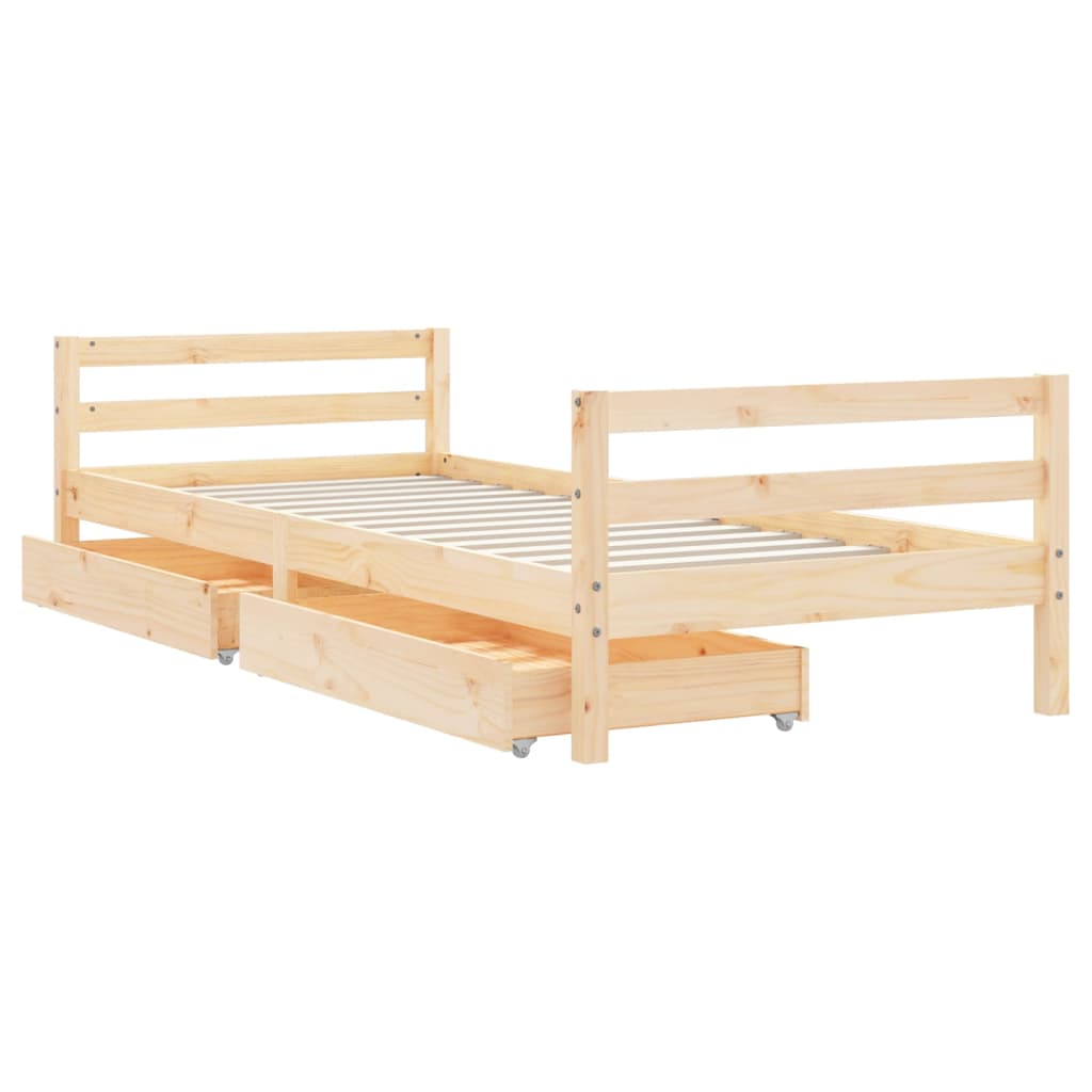 Barnesengeramme Med Skuffer 80X200 Cm Heltre Furu
