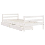 Barnesengeramme Med Skuffer Hvit 80X200 Cm Heltre Furu