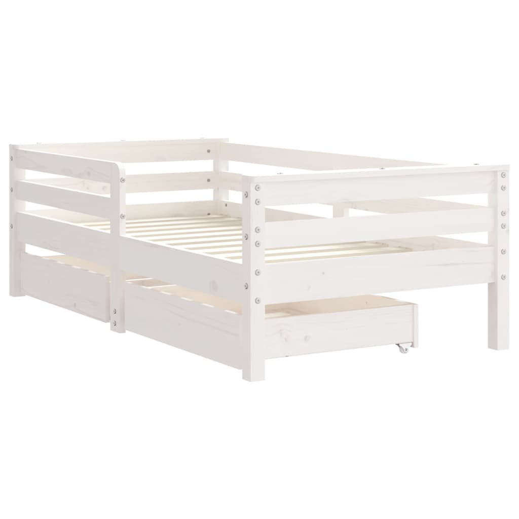 Barnesengeramme Med Skuffer Hvit 70X140 Cm Heltre Furu