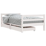 Barnesengeramme Med Skuffer Hvit 80X160 Cm Heltre Furu
