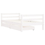 Barnesengeramme Med Skuffer Hvit 80X160 Cm Heltre Furu