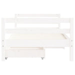 Barnesengeramme Med Skuffer Hvit 80X160 Cm Heltre Furu