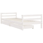 Barnesengeramme Med Skuffer Hvit 90X190 Cm Heltre Furu
