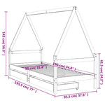 Barnesengeramme Med Skuffer 90X190 Cm Heltre Furu