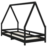 Barnesengeramme Svart 80X200 Cm Heltre Furu