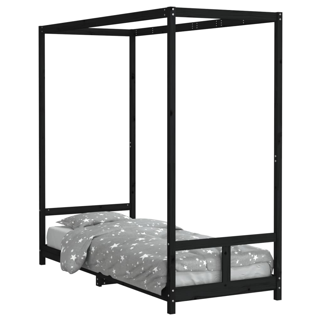 Barnesengeramme Svart 80X200 Cm Heltre Furu