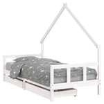 Barnesengeramme Med Skuffer Hvit 90X190 Cm Heltre Furu