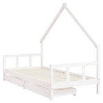 Barnesengeramme Med Skuffer Hvit 90X190 Cm Heltre Furu