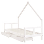 Barnesengeramme Med Skuffer Hvit 80X200 Cm Heltre Furu