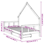 Barnesengeramme Med Skuffer Svart 90X200 Cm Heltre Furu