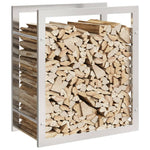 Vedstativ 50X28X56 Cm Rustfritt Stål