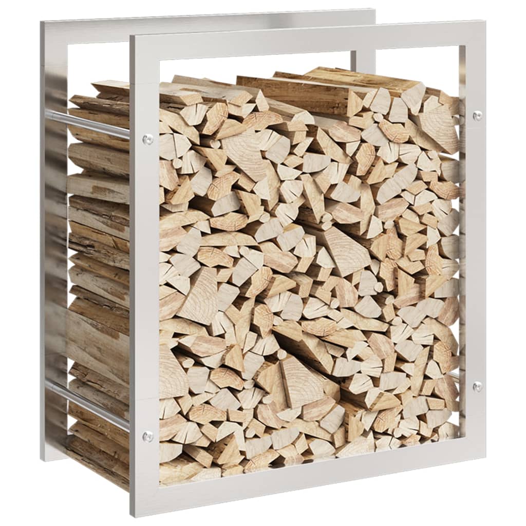 Vedstativ 50X28X56 Cm Rustfritt Stål