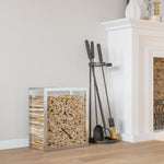 Vedstativ 50X28X56 Cm Rustfritt Stål