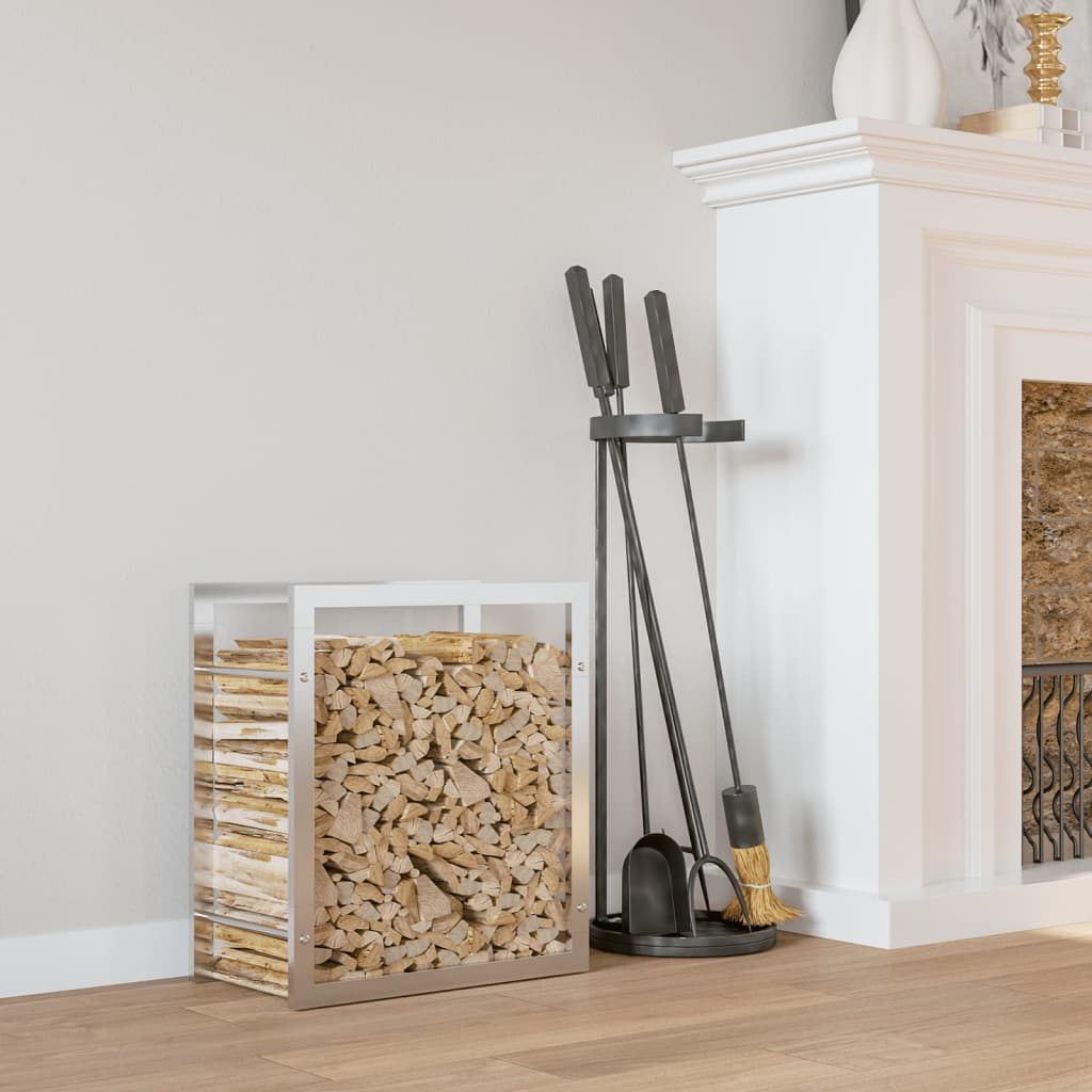 Vedstativ 50X28X56 Cm Rustfritt Stål