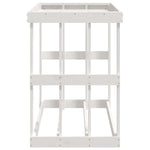 Utendørs Vedstativ Hvit 108X52X74 Cm Heltre Furu