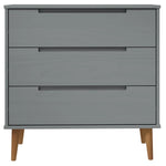 Kommode Molde Grå 80X40X80 Cm Heltre Furu