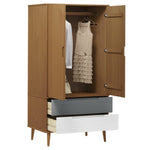 Garderobe Molde Brun 90X55X175 Cm Heltre Furu