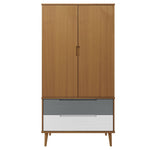 Garderobe Molde Brun 90X55X175 Cm Heltre Furu