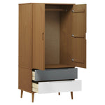 Garderobe Molde Brun 90X55X175 Cm Heltre Furu