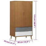 Garderobe Molde Brun 90X55X175 Cm Heltre Furu