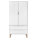 Garderobe Molde Hvit 90X55X175 Cm Heltre Furu