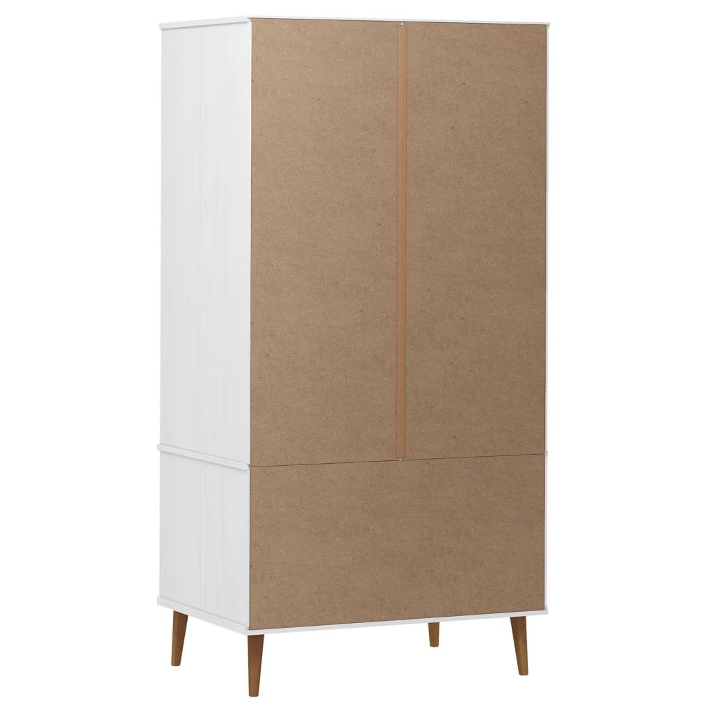 Garderobe Molde Hvit 90X55X175 Cm Heltre Furu