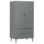 Garderobe Molde Grå 90X55X175 Cm Heltre Furu