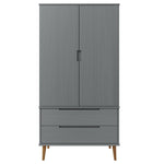 Garderobe Molde Grå 90X55X175 Cm Heltre Furu